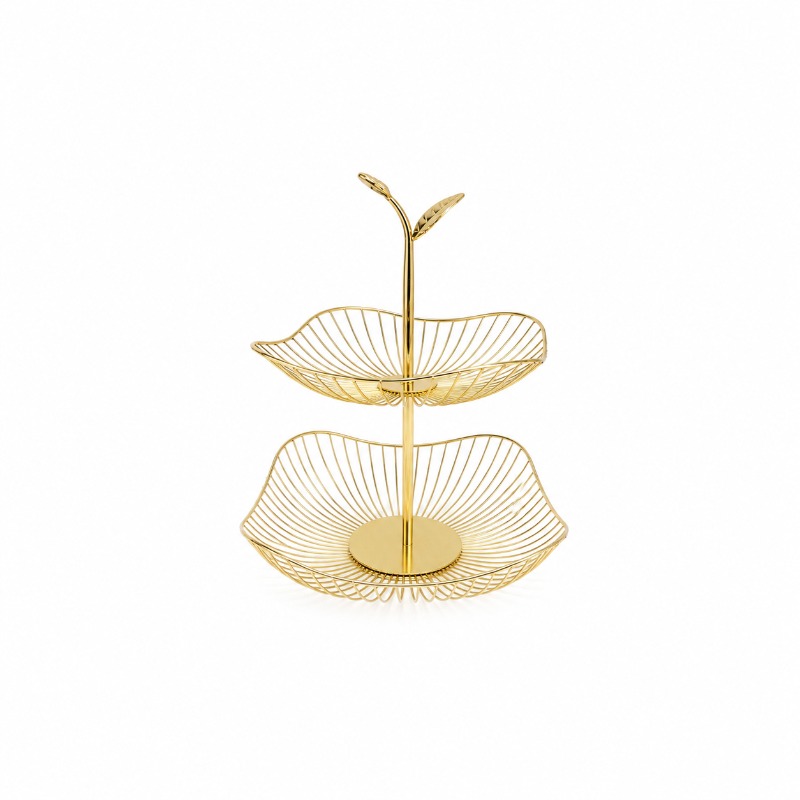 Emay Metal Fruit Basket Golden Color 2 Layer YM3112G KW T682
