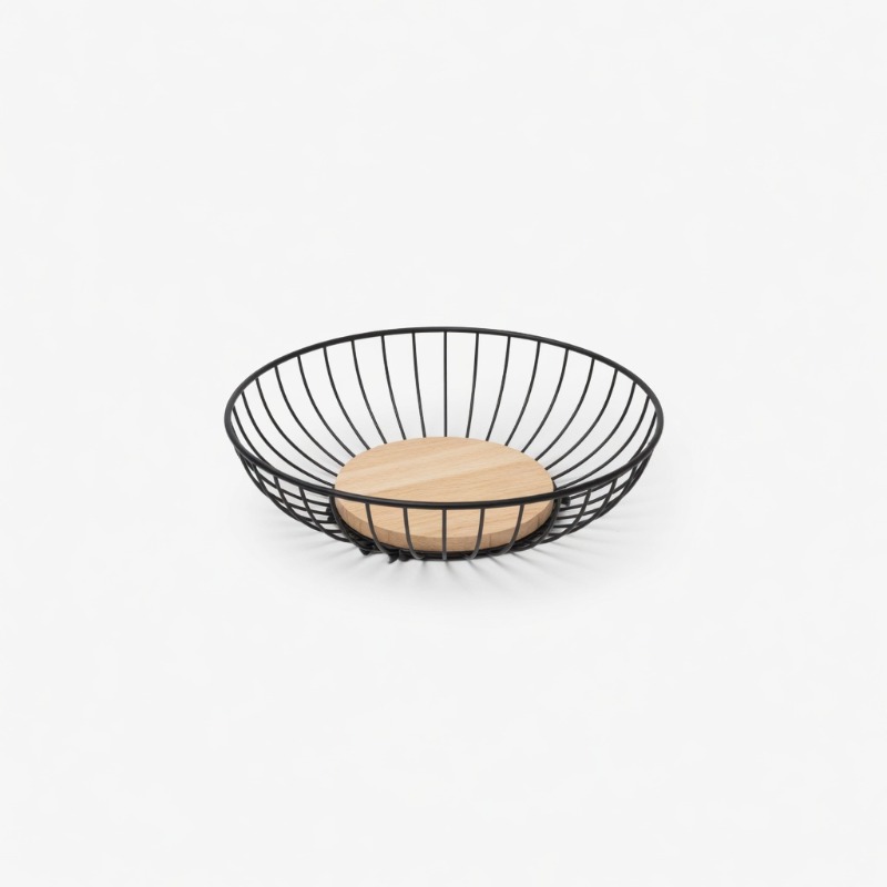 Emay Metal Fruit Basket Black Color Single Layer YM030B KW T690