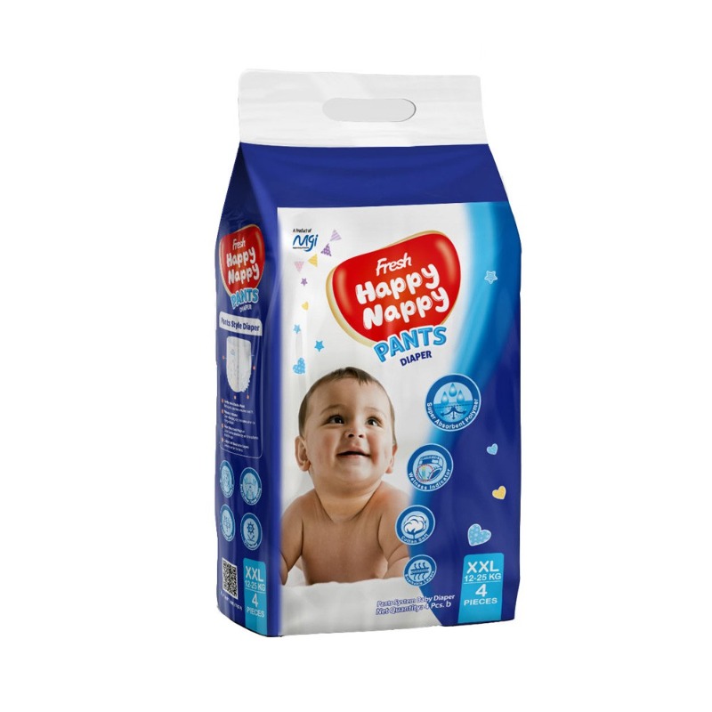 Meghna Fresh Happy Nappy Pants Diaper XXL (12-25 KG) 4 PCS