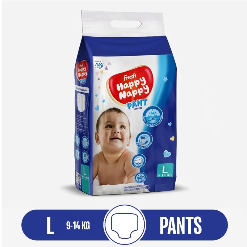 Meghna Fresh Happy Nappy Pants Diaper Large (9-14 KG) 5 PCS