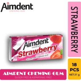 Aimdent Strawberry Chewing Gum 18 Pieces