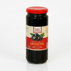 Swiss Garden Pitted Black Olives 330ml