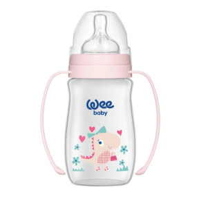 Wee Baby Classic+Wide Neck PP Bottle With Grip 250ml (0-6m)