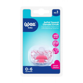 Wee Baby Transparent Patterned Orthodontical Soother  (0-6m)