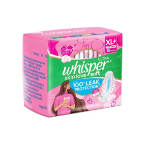 Whisper Ultra Skin Love Soft Sanitary Napkin XL+ 15 Pads