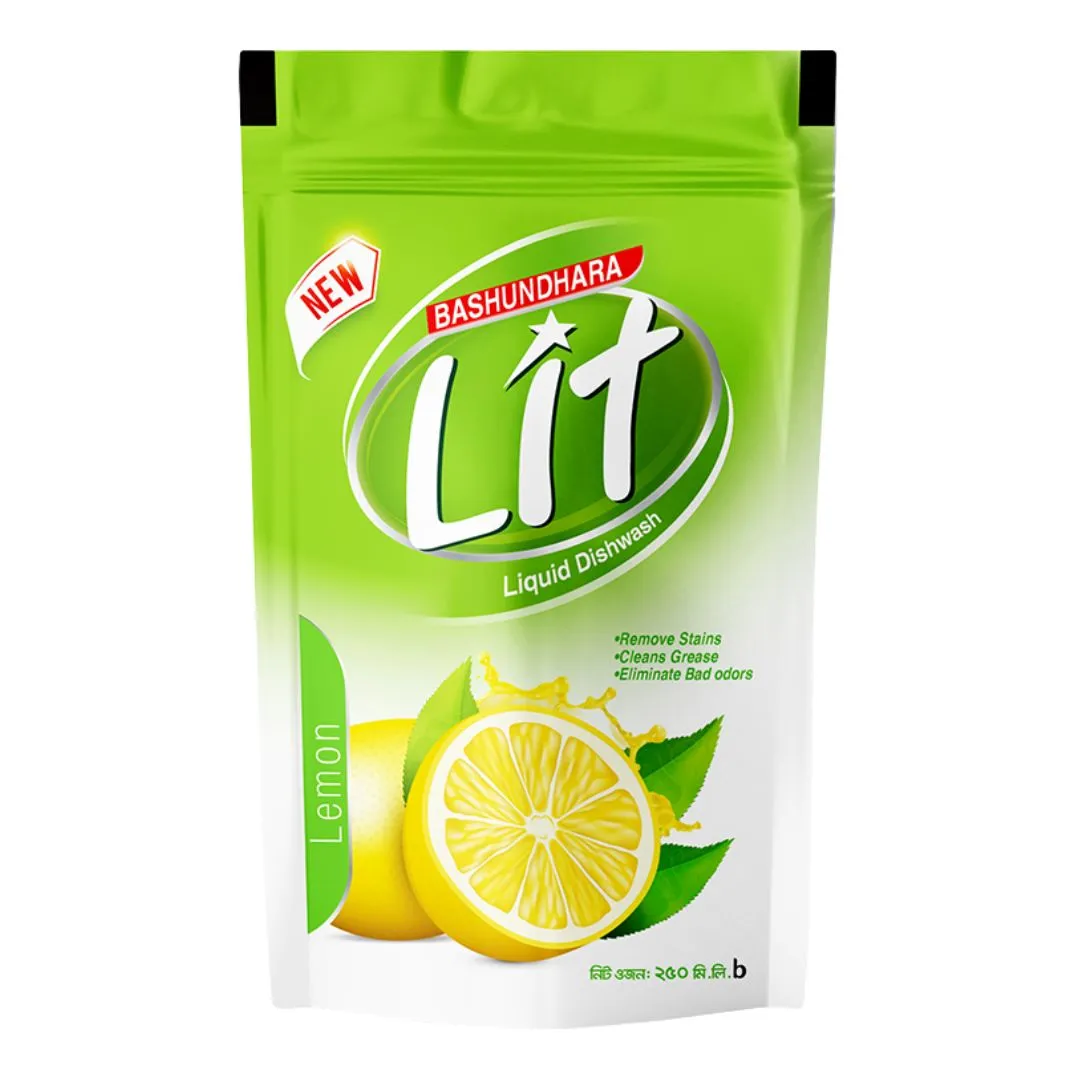 Bashundhara Lit Dish Wash Liquid Pouch Pack 250ml