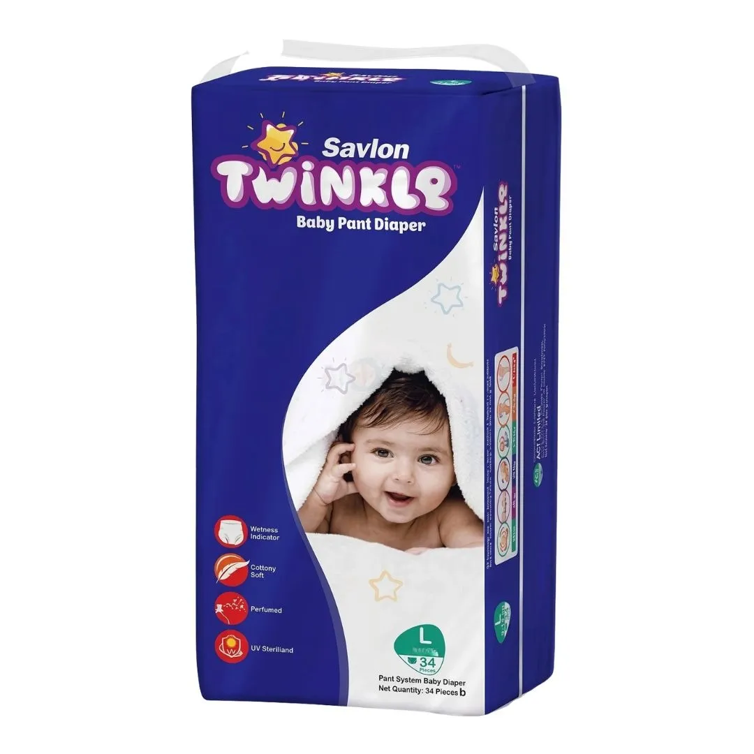 Savlon Twinkle Pant Baby Diaper L (8-15kg) 34pcs