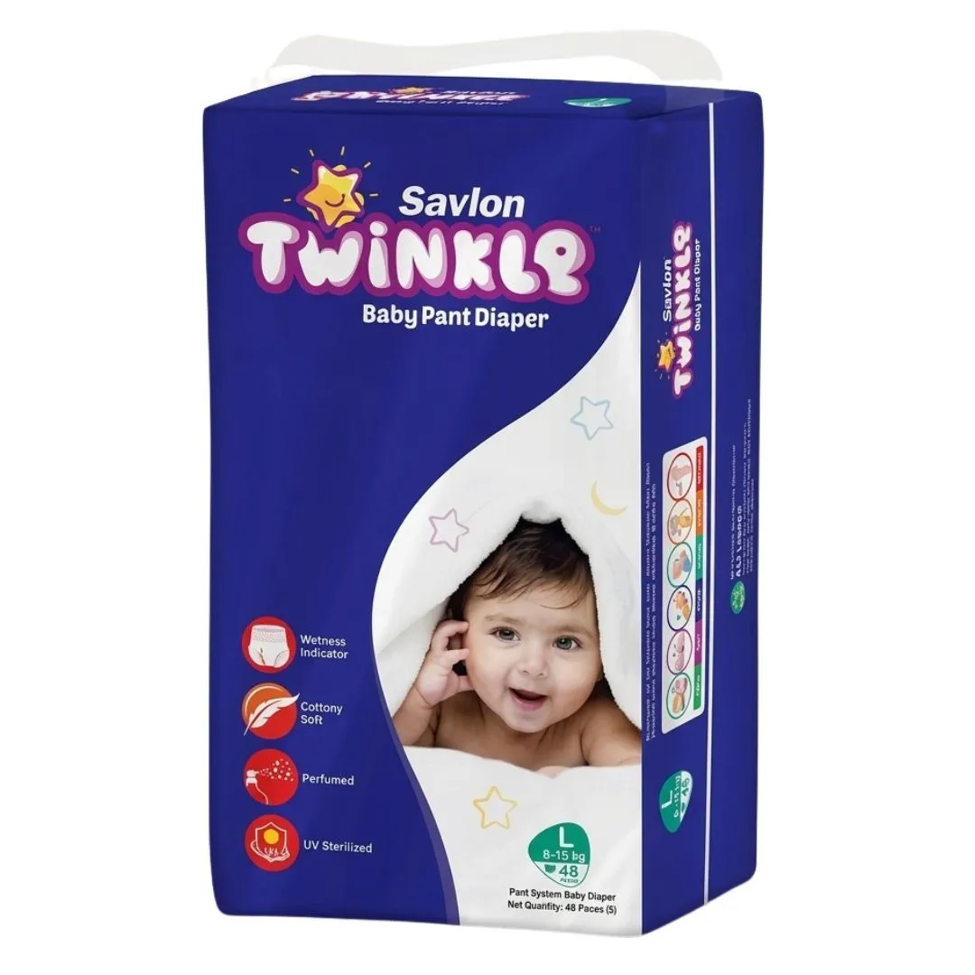 Savlon Twinkle Pant Baby Diaper L (8-15kg) 48pcs