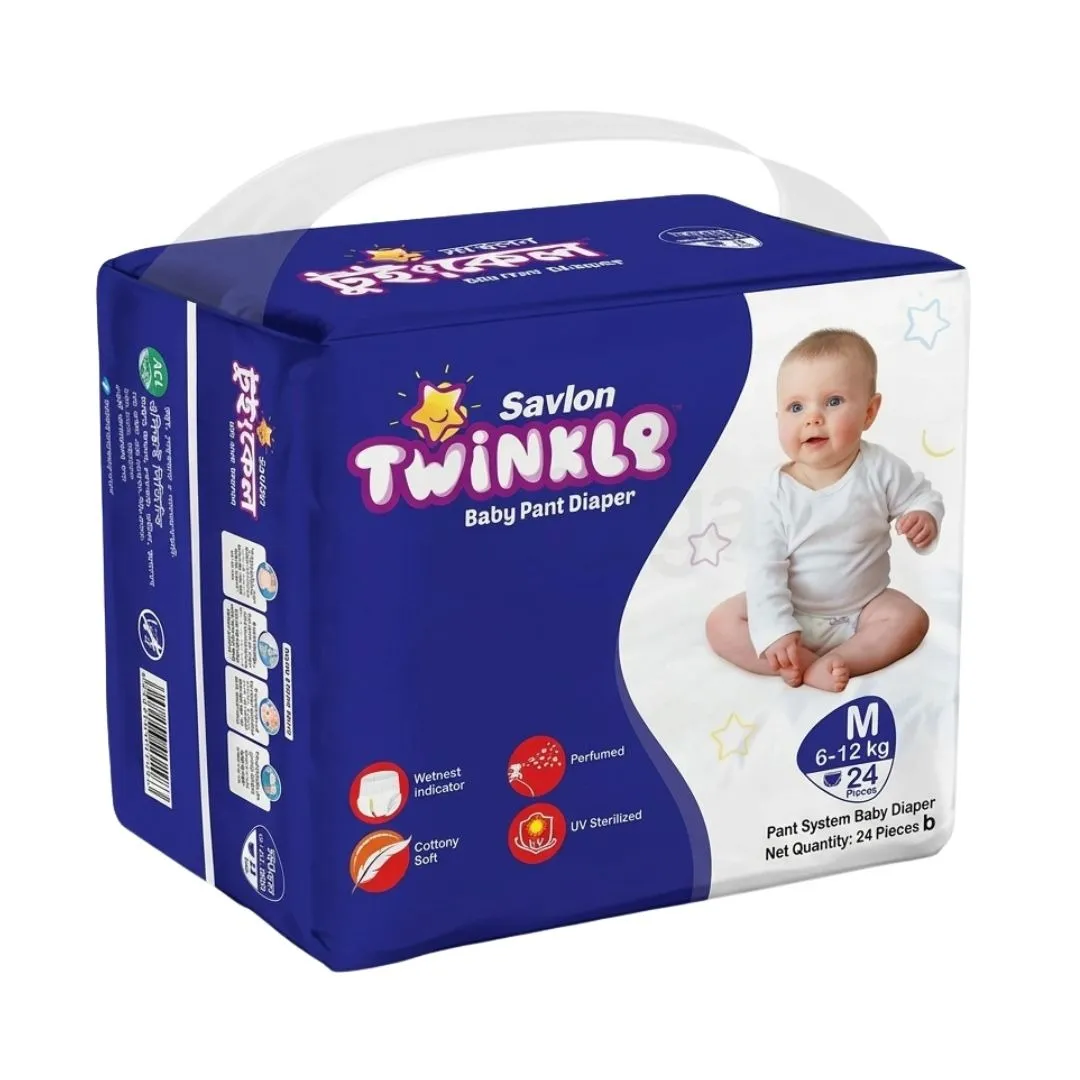 Savlon Twinkle Pant Baby Diaper M (6-12kg) 24pcs