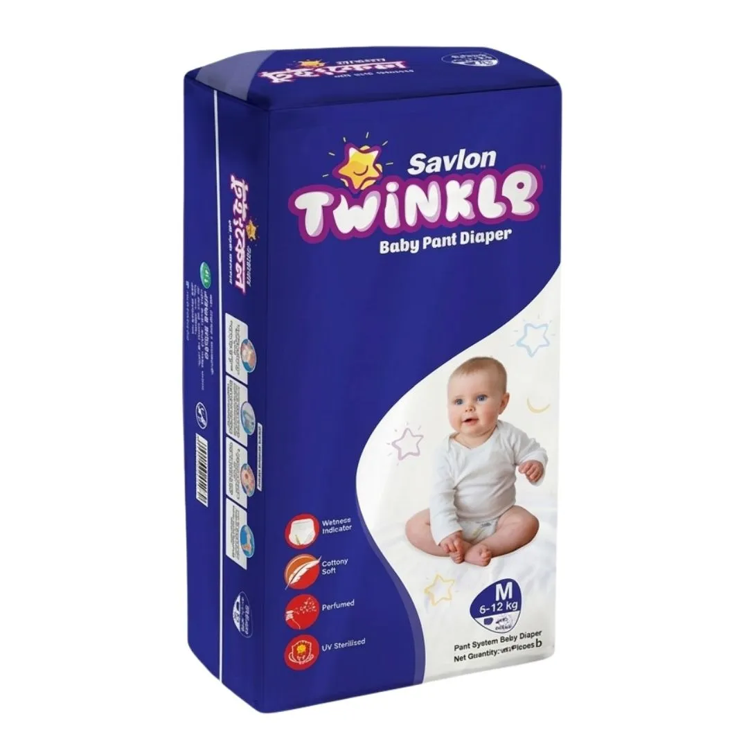 Savlon Twinkle Pant Baby Diaper M (6-12kg) 50pcs
