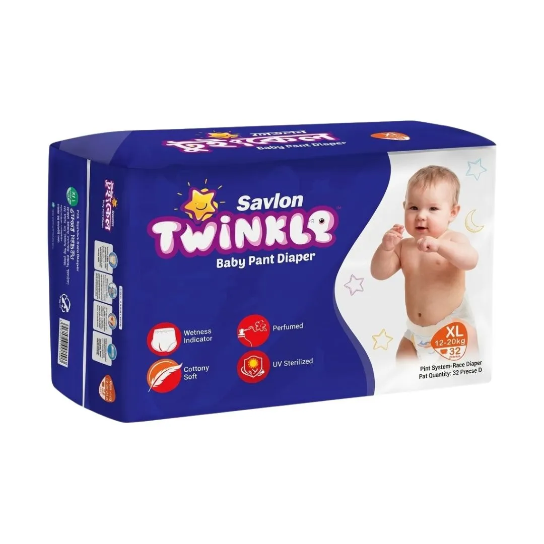 Savlon Twinkle Pant Baby Diaper XL (12-20kg) 32pcs