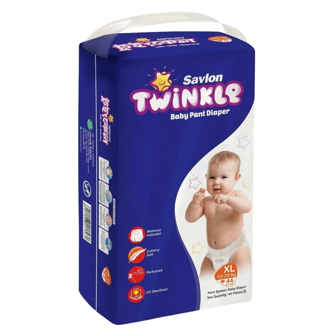 Savlon Twinkle Pant Baby Diaper XL (12-20kg) 44pcs