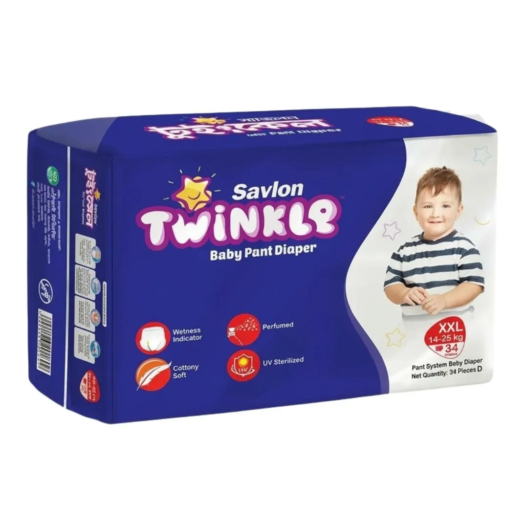 Savlon Twinkle Pant Baby Diaper XXL (14-25kg) 34pc...