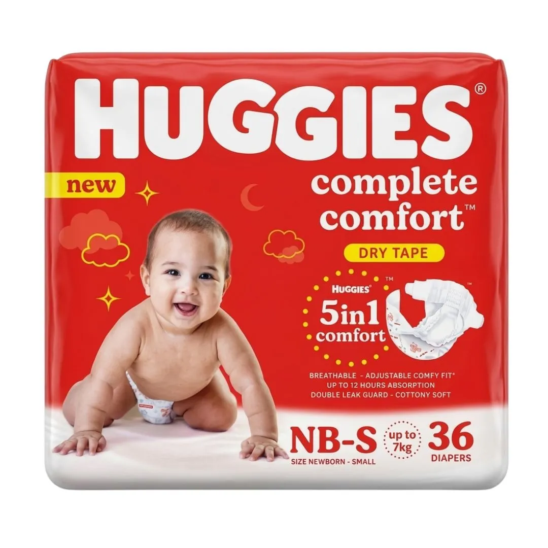 Huggies Complete Comfort Dry Tape New Born (0-7kg)...