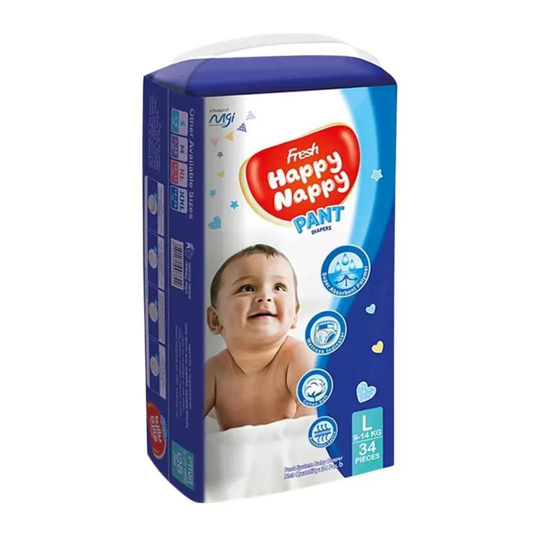 Fresh Happy Nappy Pants Diaper L (9-14kg) 34pcs