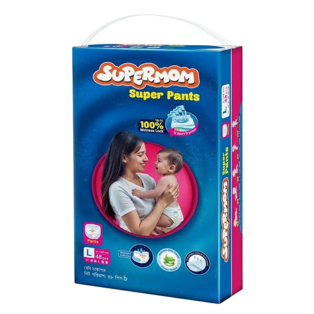 Supermom Baby Pants Diaper L (8-15kg) 48pcs