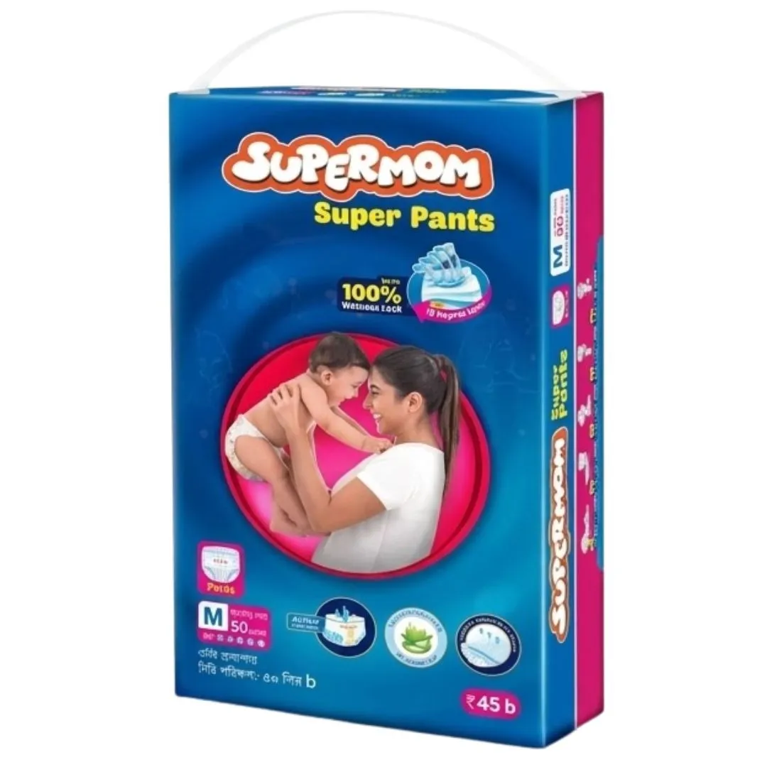 Supermom Baby Pants Diaper M (6-12kg) 50pcs