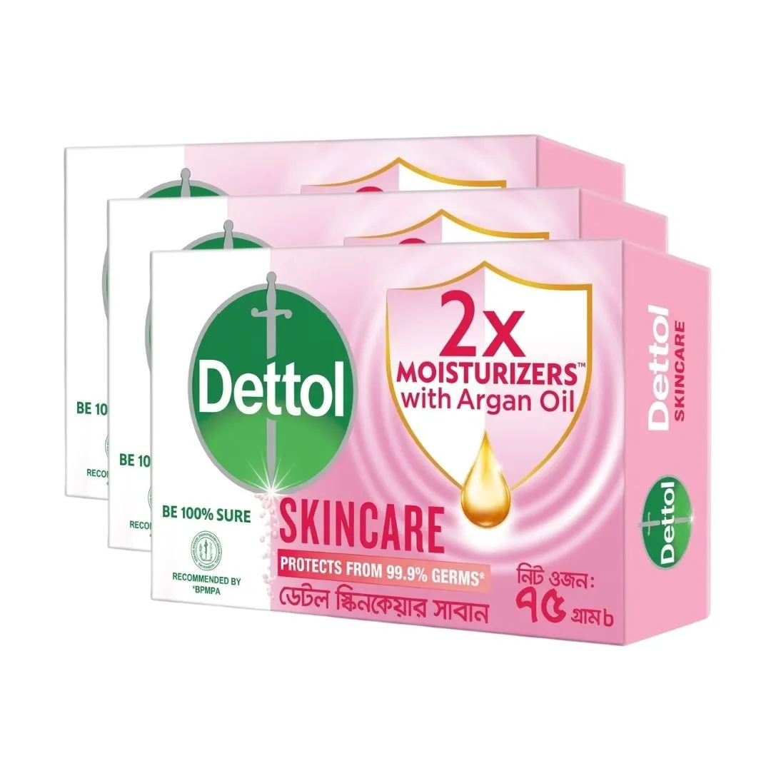 Dettol Soap Skincare 75g (Buy 3 & Get 30 Tk Off)