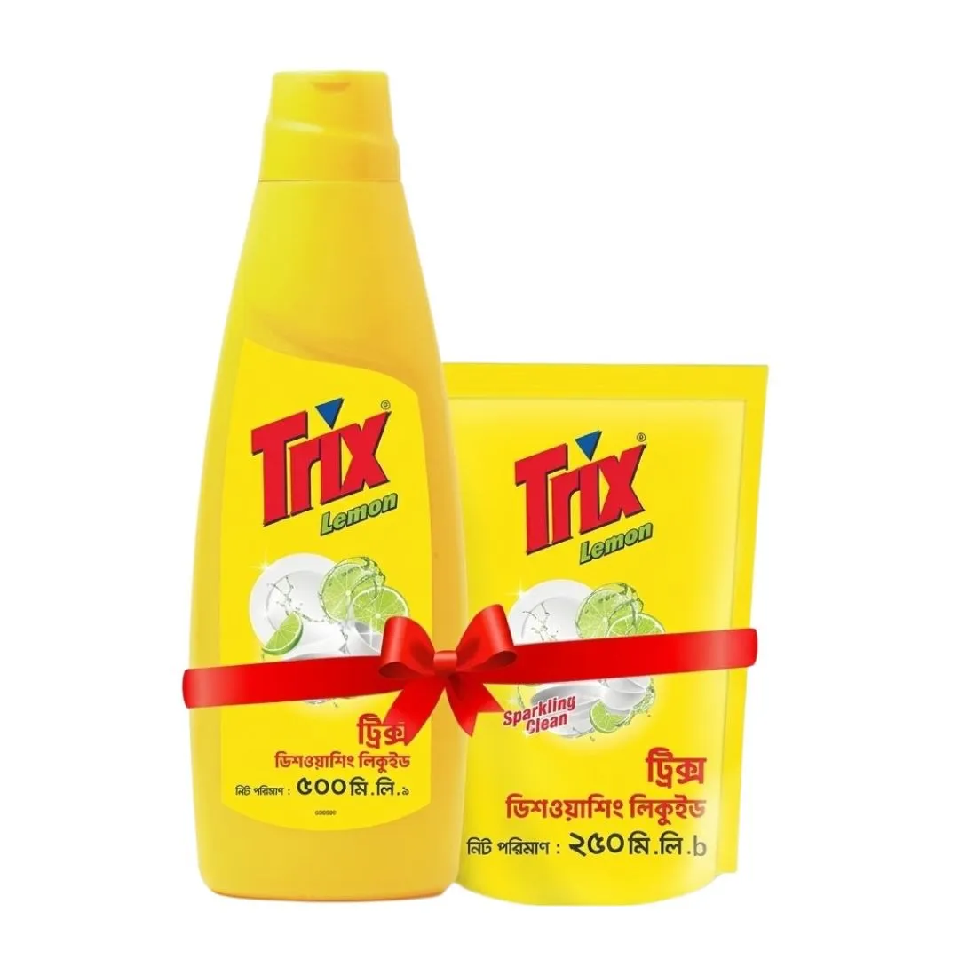 Trix Dishwash Lemon 500ml & Trix Lemon Pouch 250ml...
